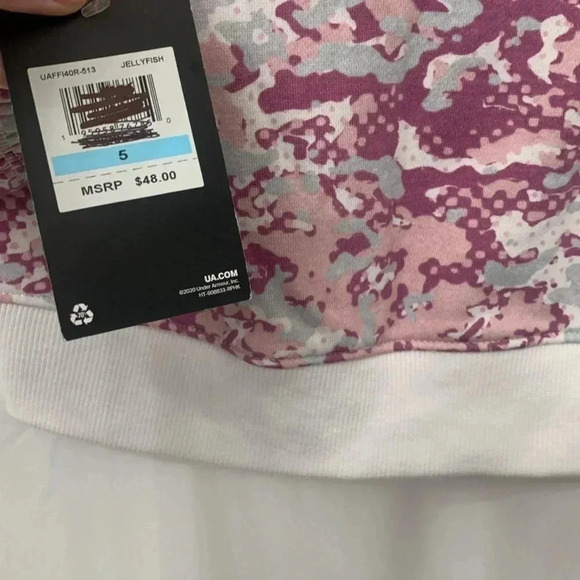 Girls Under Armour Fleece Lined Camo Sweatshirt Pink/White  Size 5 NEW WITH TAGS - Picture 9 of 11